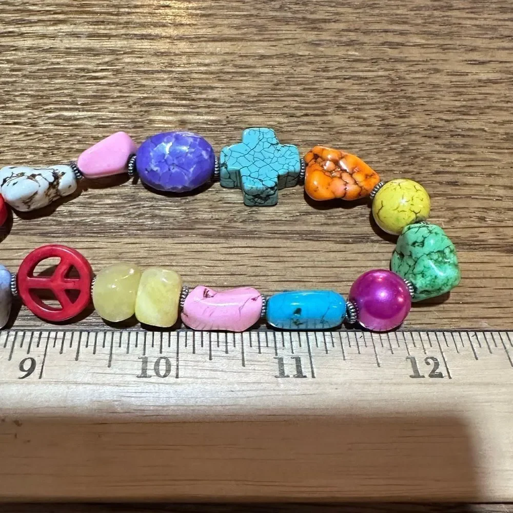 Artisan Handcrafted 24” Dyed Howlite Necklace
